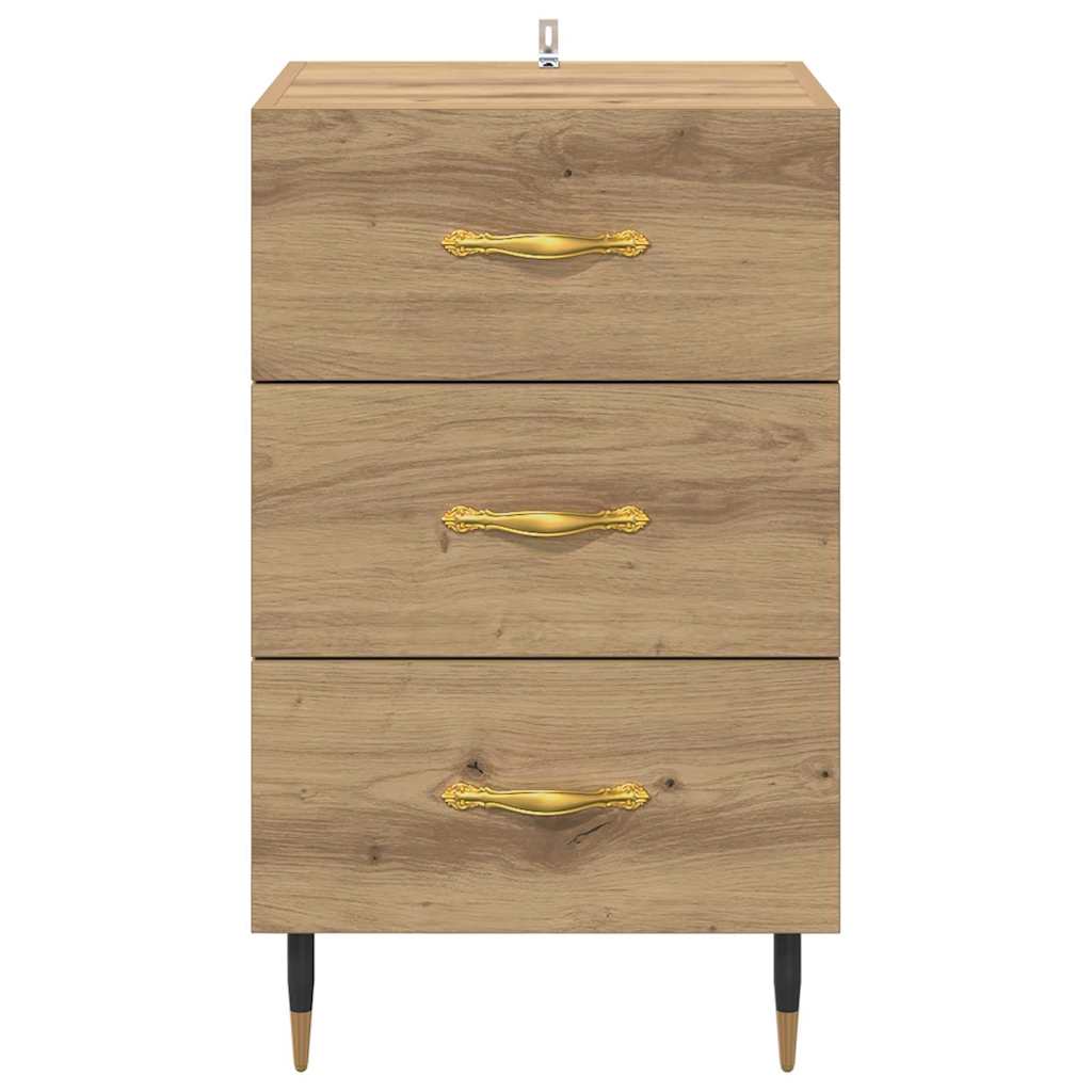 Nachtkastje met lade Artisan Eiken 40 x 40 x 66 cm Bewerkt hout is nu te koop bij PeponiXL, paradijselijk wonen!