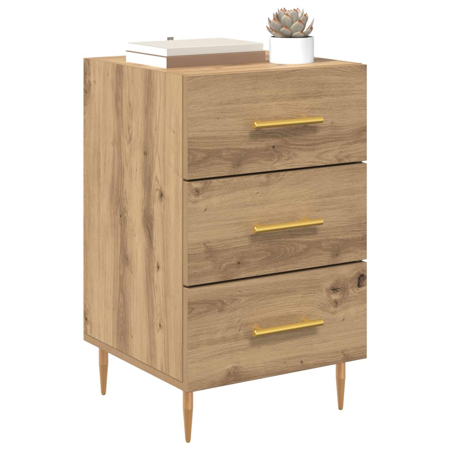 Nachtkastje Artisan Eiken 40 x 40 x 66 cm Bewerkt hout
