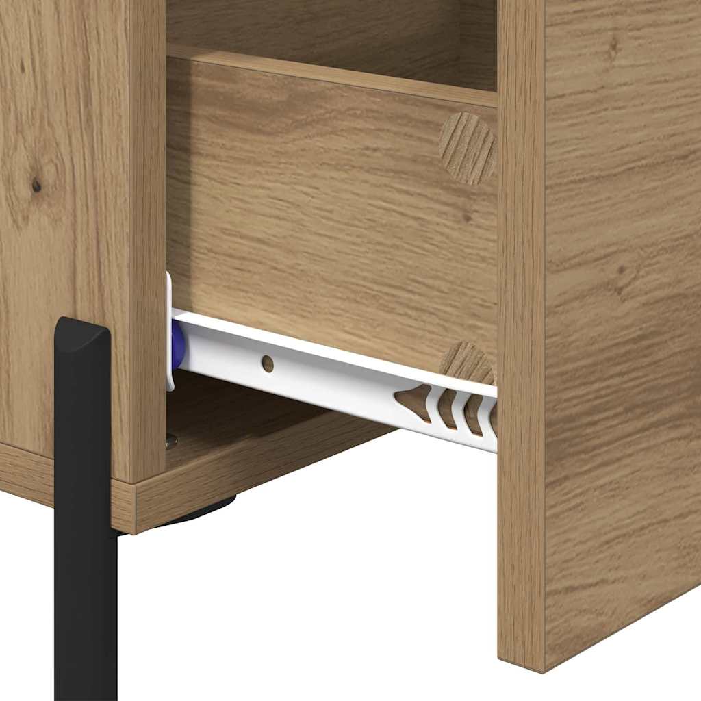 Nachtkastje met lade Artisan Eiken 40 x 40 x 66 cm Bewerkt hout is nu te koop bij PeponiXL, paradijselijk wonen!