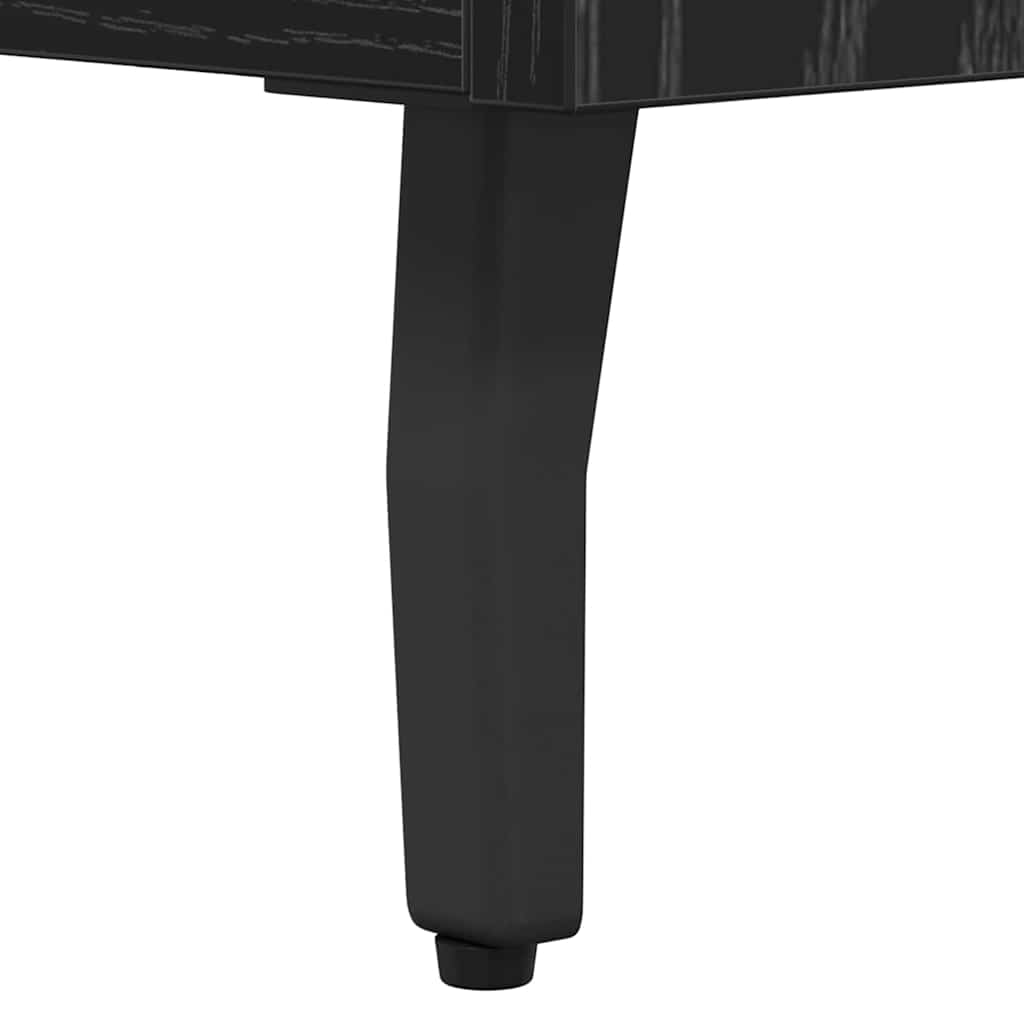 Nachtkastje met lade Zwart Eiken 40 x 40 x 66 cm Bewerkt hout is nu te koop bij PeponiXL, paradijselijk wonen!