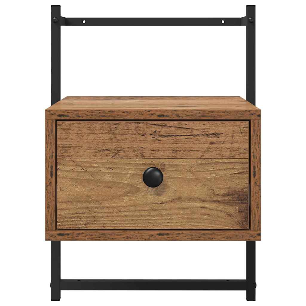 Nachtkastje met lade 2 pcs Oudhout 35 x 30 x 51 cm Bewerkt hout is nu te koop bij PeponiXL, paradijselijk wonen!