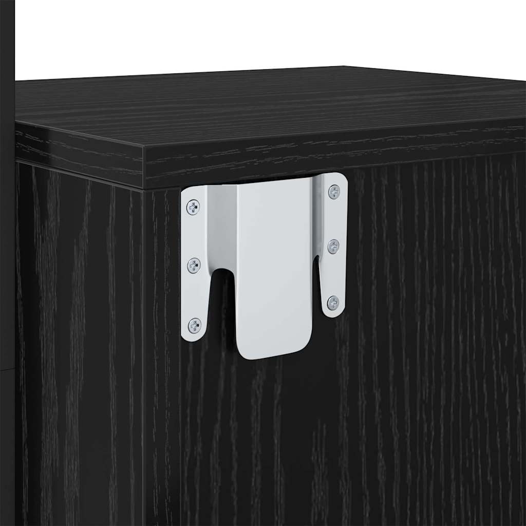 Nachtkastje met lade Zwart Eiken 35 x 30 x 51 cm Bewerkt hout is nu te koop bij PeponiXL, paradijselijk wonen!