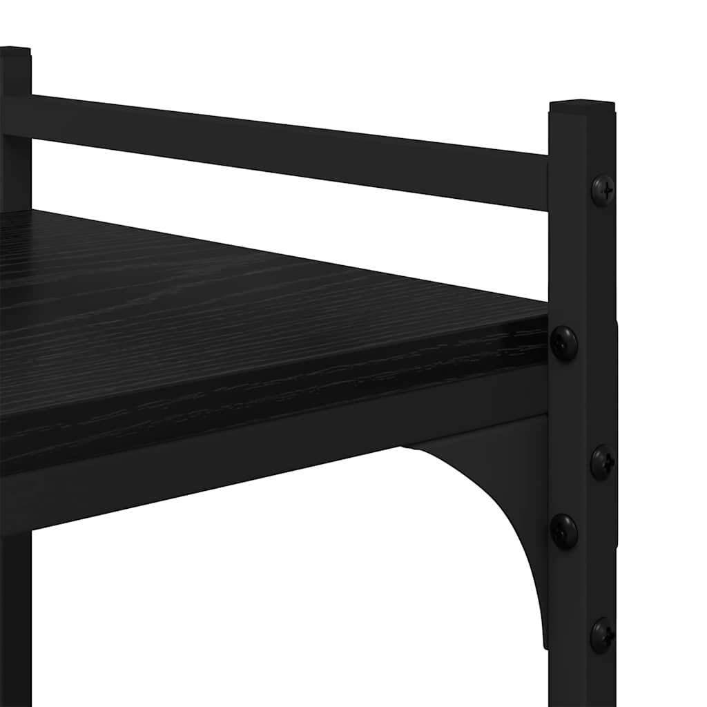 Boekenkast Zwart eiken 76 x 32 x 192 cm Bewerkt hout is nu te koop bij PeponiXL, paradijselijk wonen!