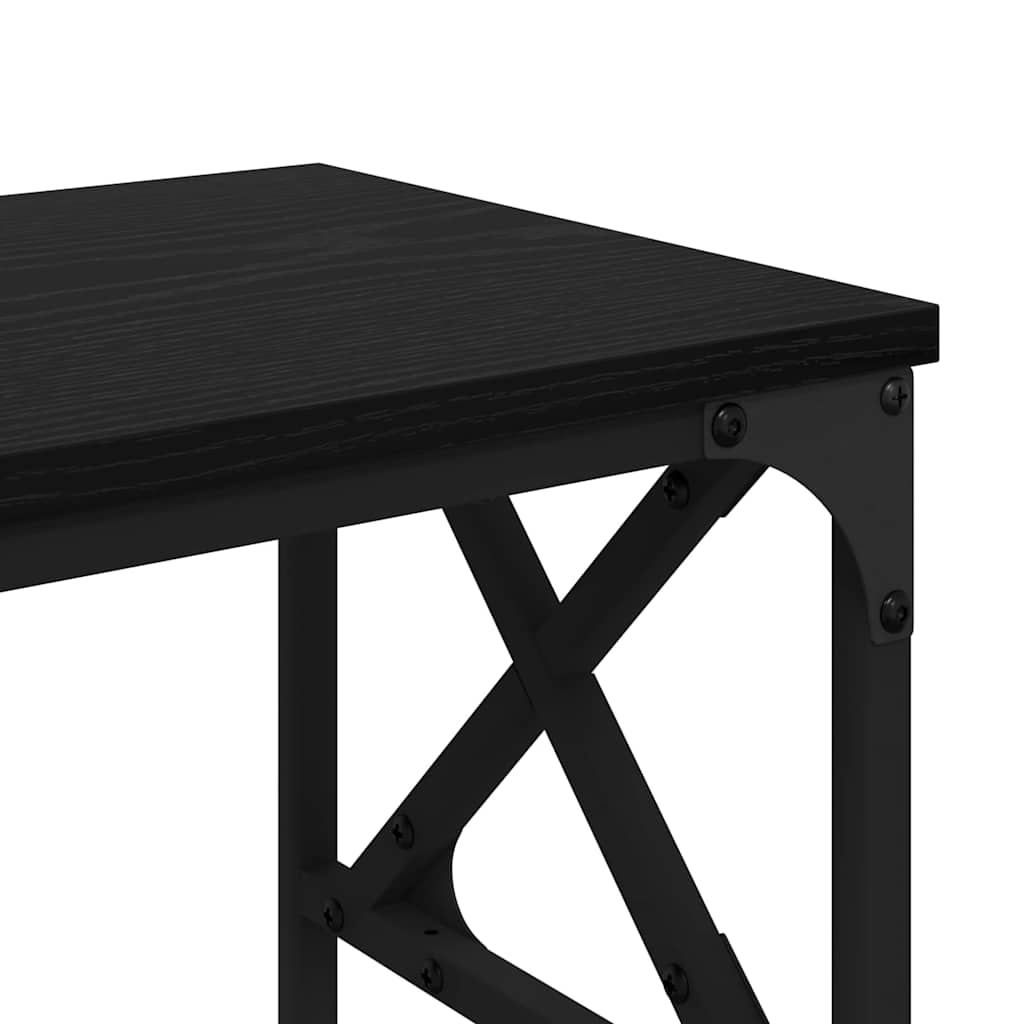 Printerstand Zwart Eiken 40 x 30 x 31 cm Bewerkt hout is nu te koop bij PeponiXL, paradijselijk wonen!