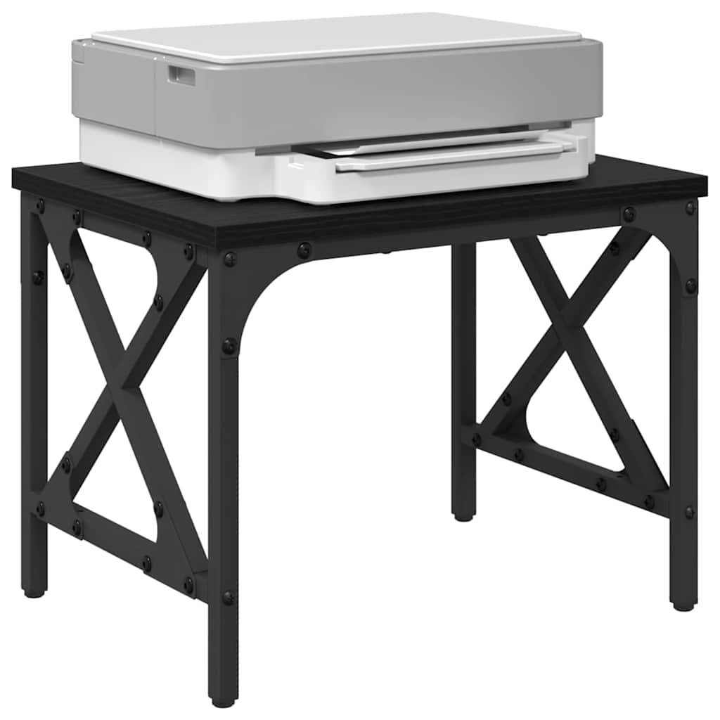 Printerstand Zwart Eiken 40 x 30 x 31 cm Bewerkt hout is nu te koop bij PeponiXL, paradijselijk wonen!