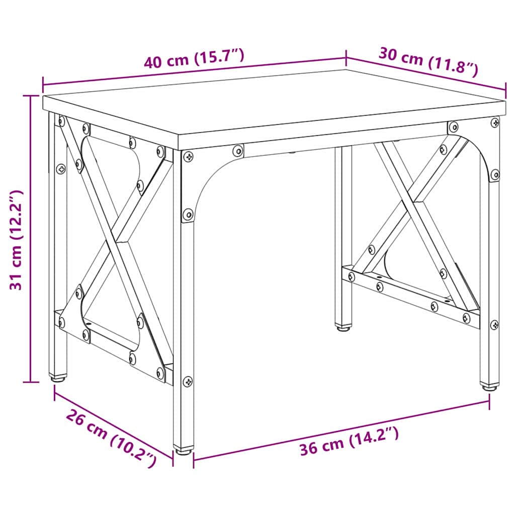 Printerstand Zwart Eiken 40 x 30 x 31 cm Bewerkt hout is nu te koop bij PeponiXL, paradijselijk wonen!