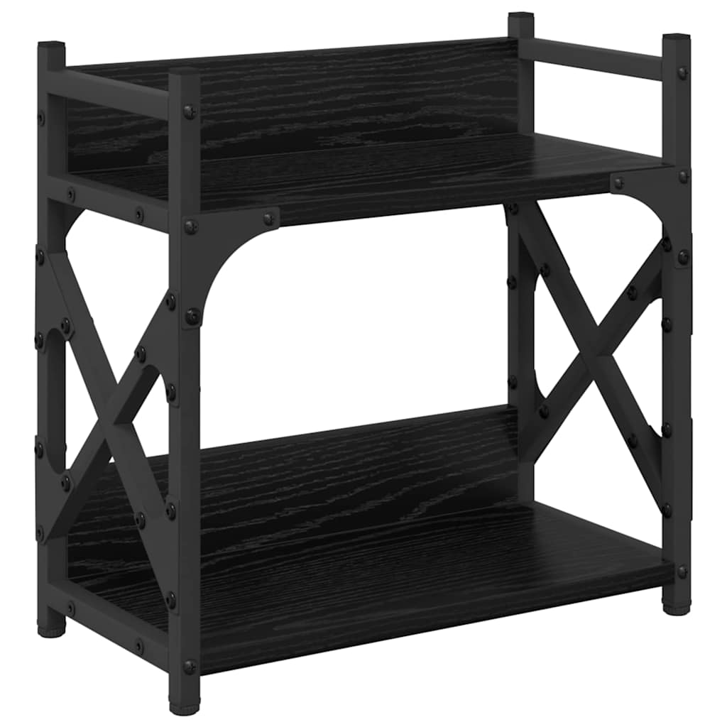 Printerstand Zwart Eiken 40 x 20 x 40 cm Bewerkt hout is nu te koop bij PeponiXL, paradijselijk wonen!