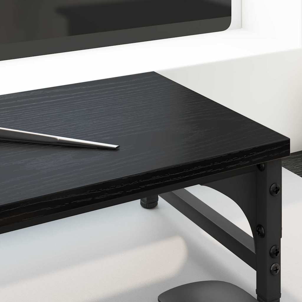 Monitor Stand Zwart Eiken 55 x 23 x 14 cm Bewerkt hout is nu te koop bij PeponiXL, paradijselijk wonen!
