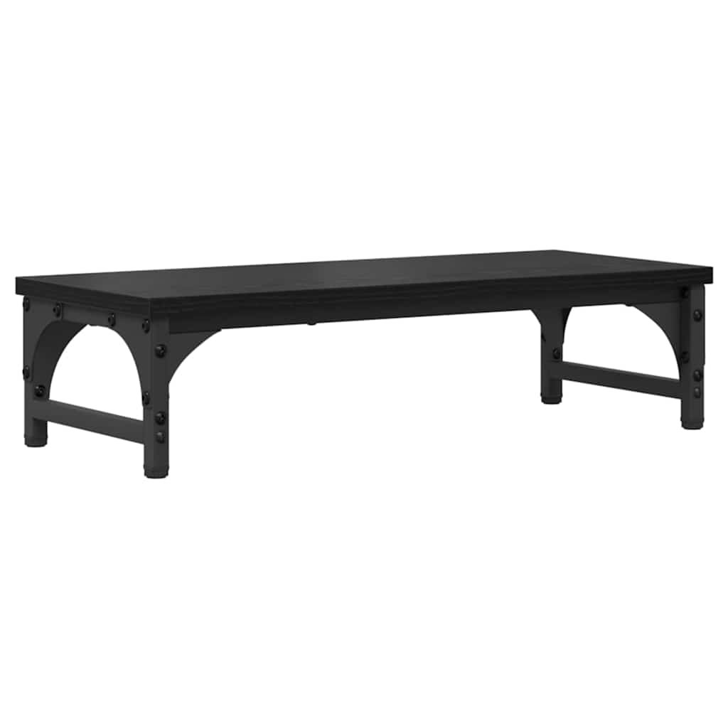 Monitor Stand Zwart Eiken 55 x 23 x 14 cm Bewerkt hout is nu te koop bij PeponiXL, paradijselijk wonen!