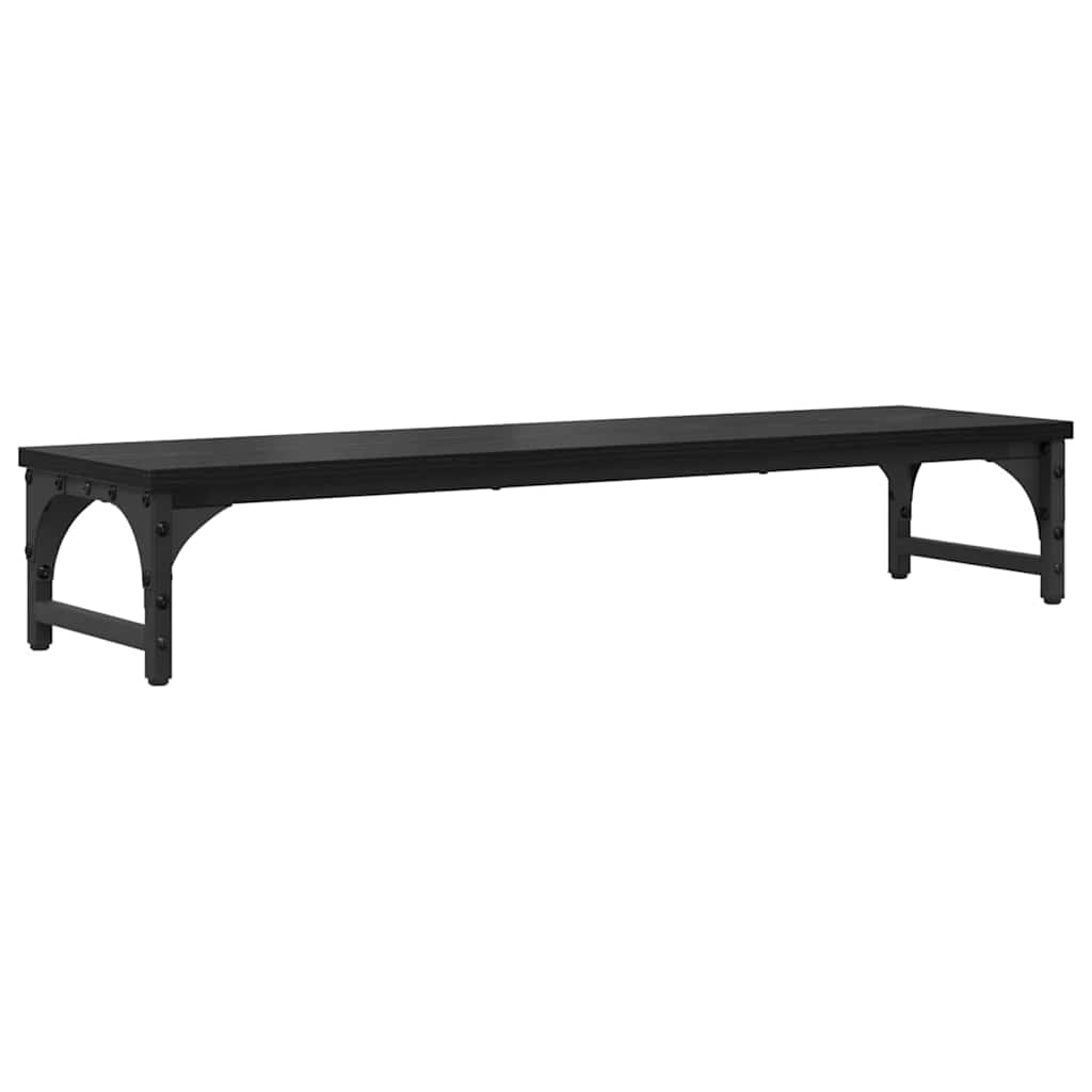 Monitor Stand Zwart Eiken 85 x 23 x 15,5 cm Bewerkt hout is nu te koop bij PeponiXL, paradijselijk wonen!