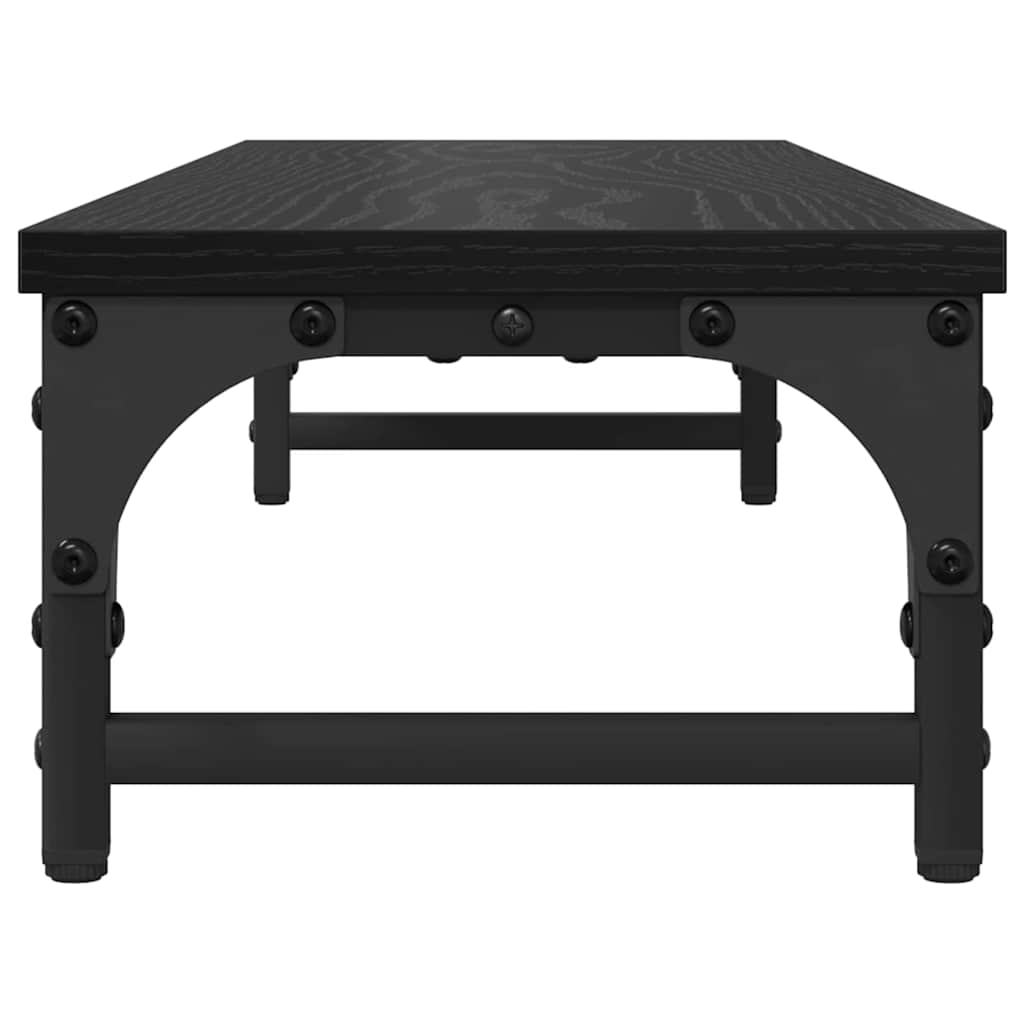 Monitor Stand Zwart Eiken 85 x 23 x 15,5 cm Bewerkt hout is nu te koop bij PeponiXL, paradijselijk wonen!