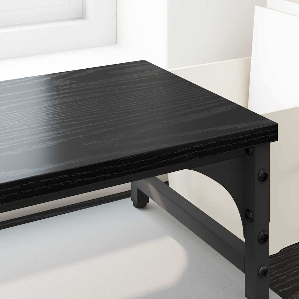 Monitor Stand Zwart Eiken 105 x 23 x 15,5 cm Bewerkt hout is nu te koop bij PeponiXL, paradijselijk wonen!