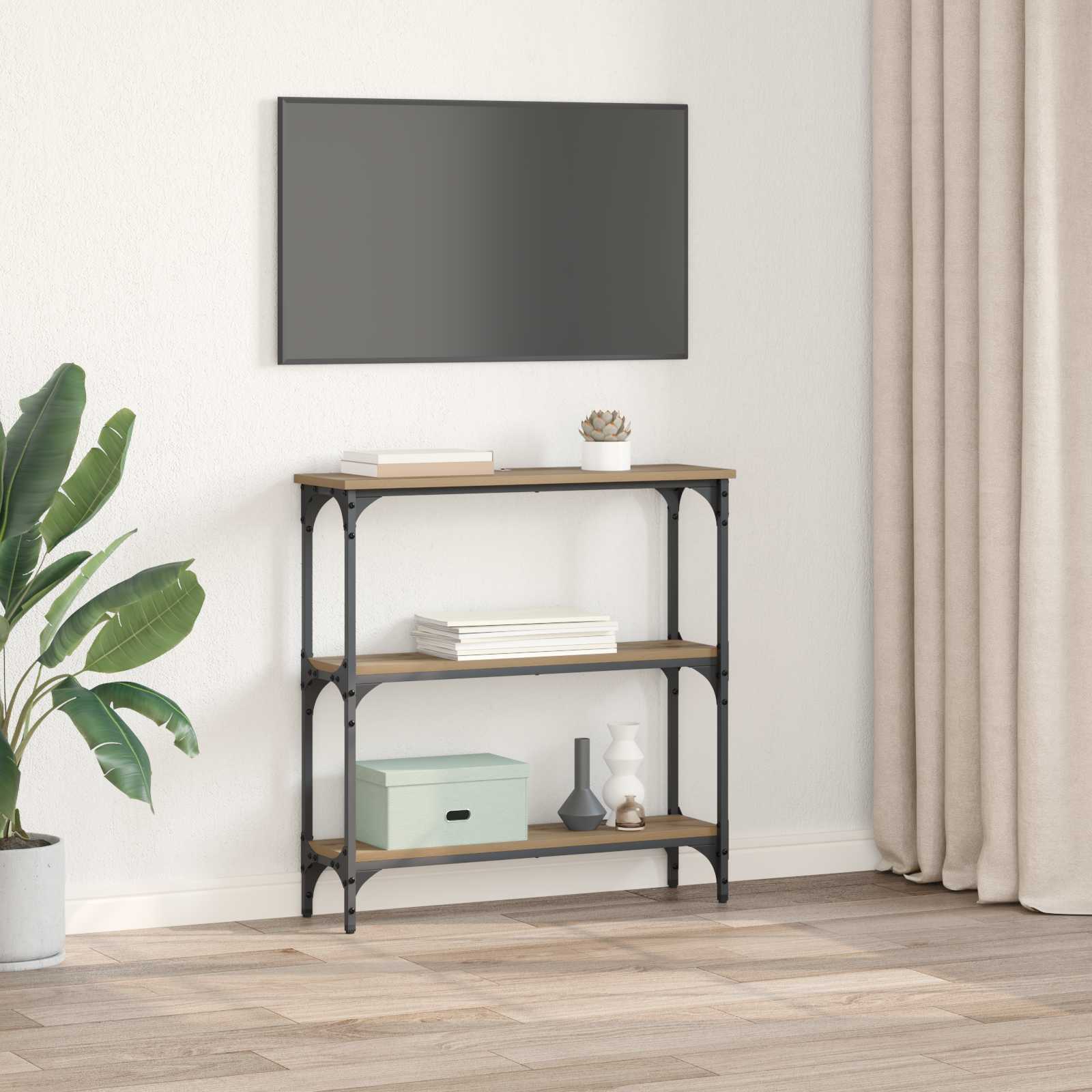 Wandtafel Artisan Eiken 75 x 22,5 x 75 cm Bewerkt hout is nu te koop bij PeponiXL, paradijselijk wonen!