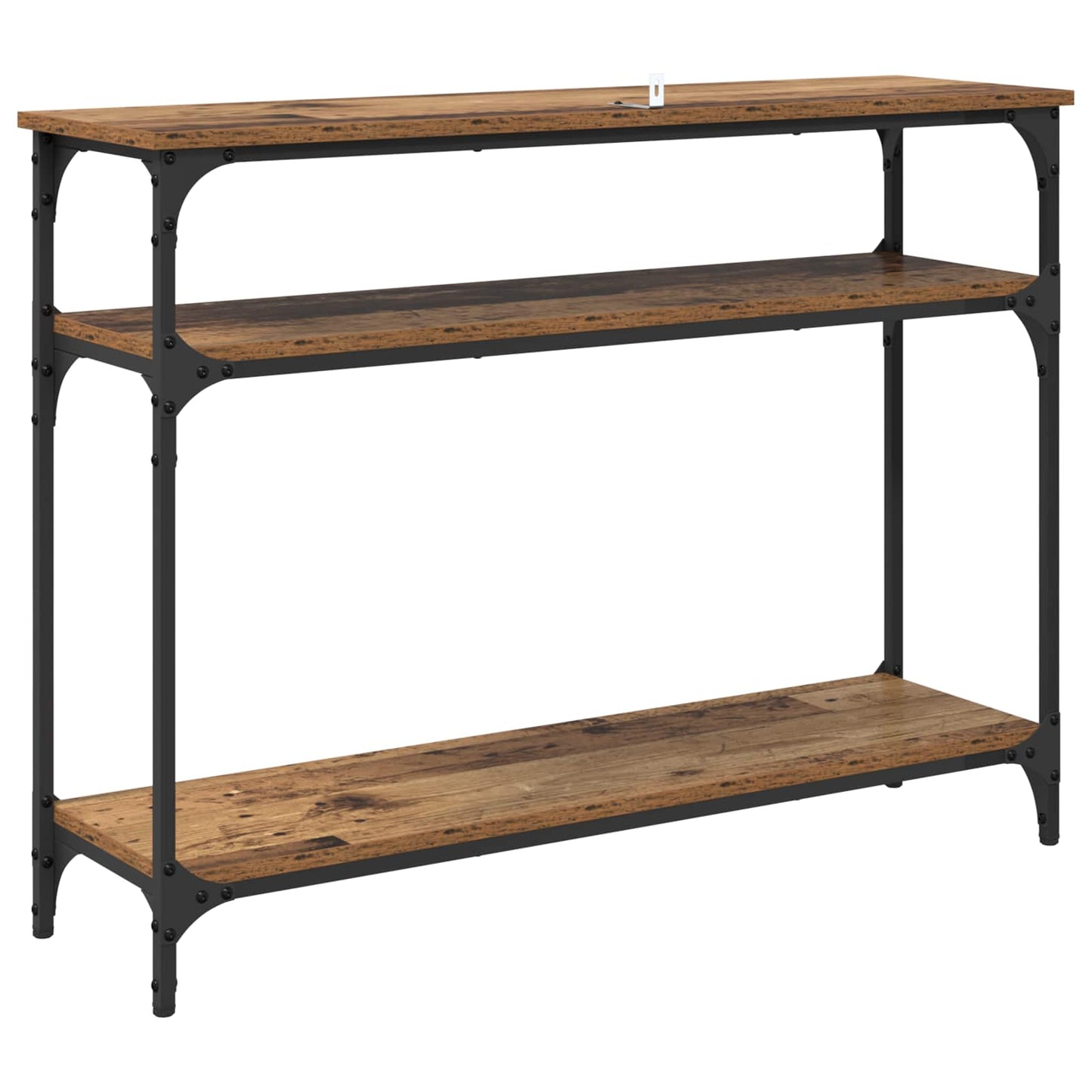 Wandtafel met plank Oud Hout 100 x 29 x 75 cm Bewerkt hout is nu te koop bij PeponiXL, paradijselijk wonen!