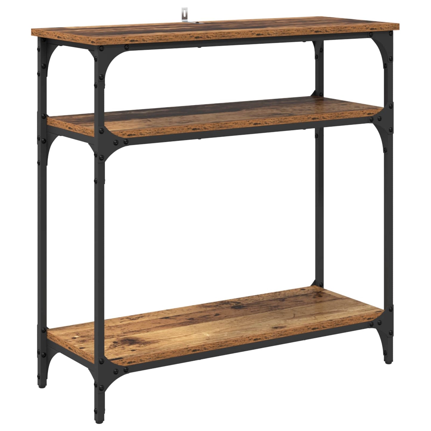Wandtafel met plank Oud Hout 75 x 29 x 75 cm Bewerkt hout is nu te koop bij PeponiXL, paradijselijk wonen!
