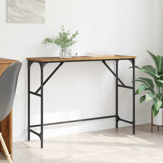 Wandtafel Oudhout 100 x 32 x 75 cm Bewerkt hout is nu te koop bij PeponiXL, paradijselijk wonen!