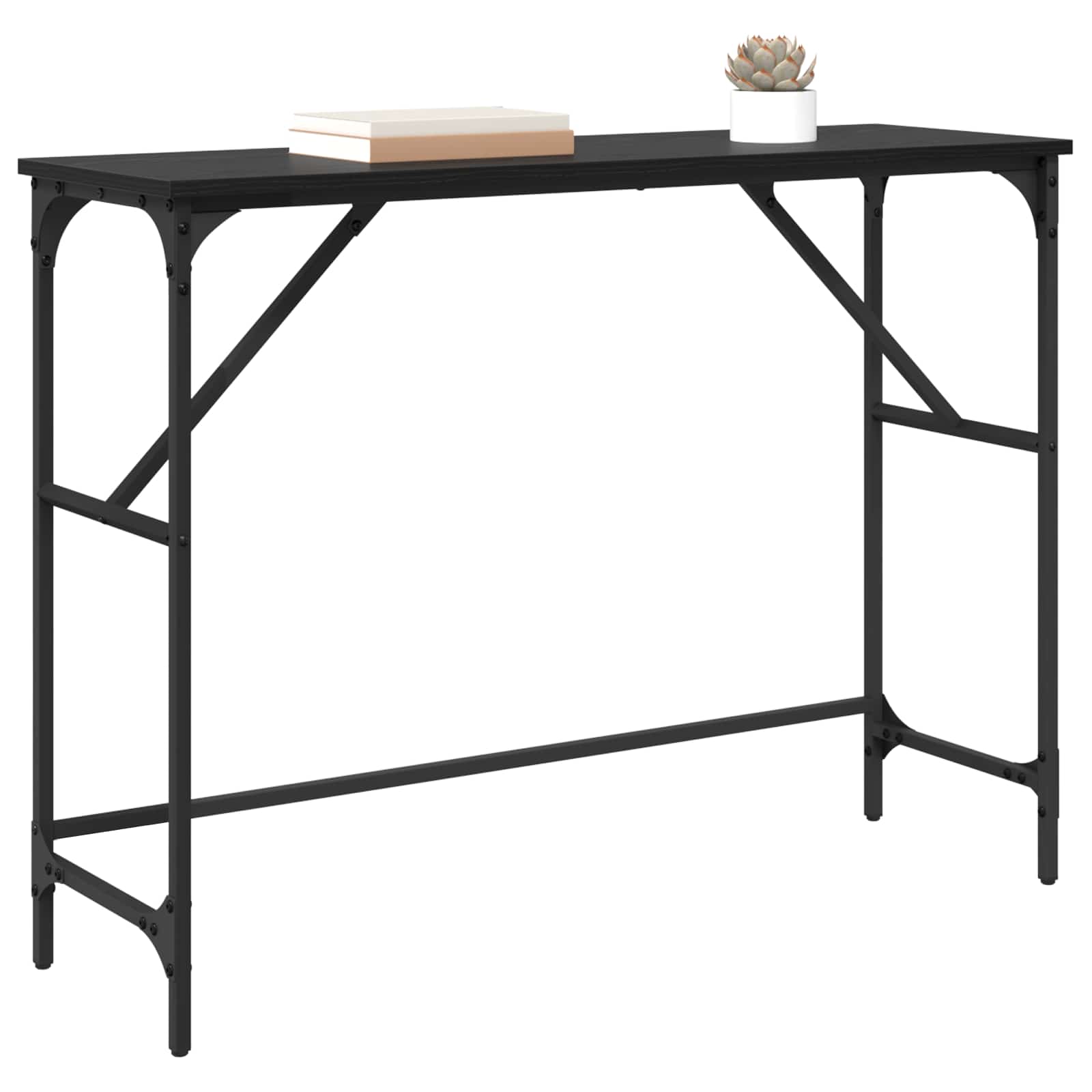 Wandtafel Zwart Eiken 100 x 32 x 75 cm Bewerkt hout is nu te koop bij PeponiXL, paradijselijk wonen!