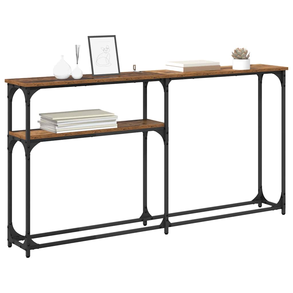 Consoletafel Oud hout 145x22.5x75cm Bewerkt hout is nu te koop bij PeponiXL, paradijselijk wonen!