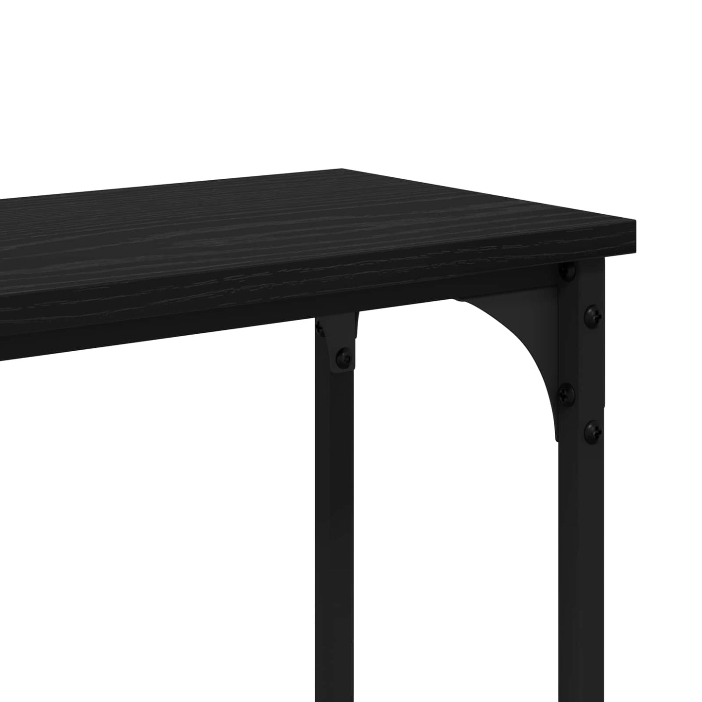 Consoletafel Zwart Eiken 146 x 22,5 x 75 cm Bewerkt hout is nu te koop bij PeponiXL, paradijselijk wonen!