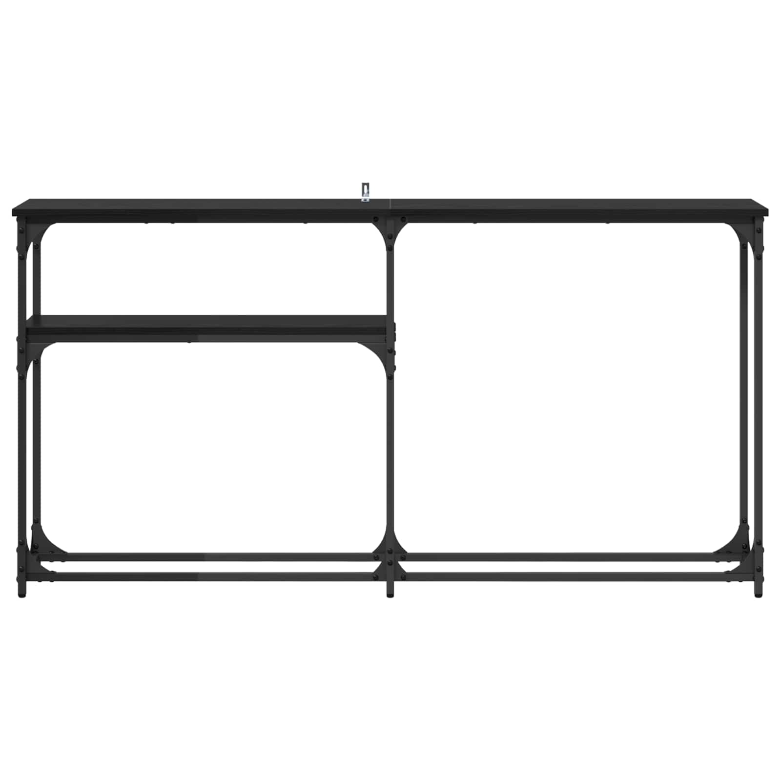 Consoletafel Zwart Eiken 146 x 22,5 x 75 cm Bewerkt hout is nu te koop bij PeponiXL, paradijselijk wonen!