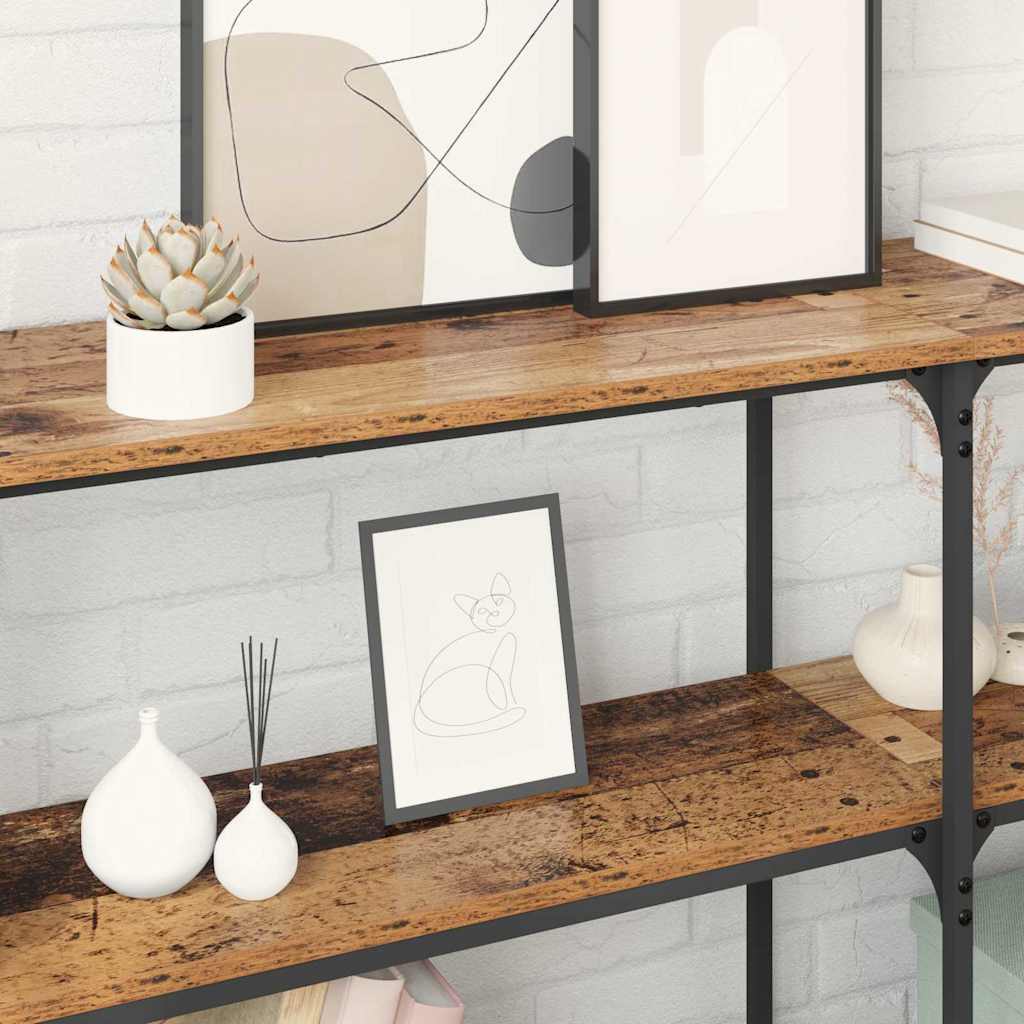 Wandtafel Oud Hout 150 x 29 x 75 cm Geperst Hout en Metaal is nu te koop bij PeponiXL, paradijselijk wonen!