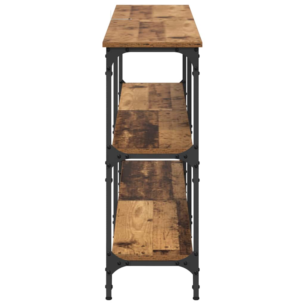Wandtafel Oud Hout 150 x 29 x 75 cm Geperst Hout en Metaal is nu te koop bij PeponiXL, paradijselijk wonen!