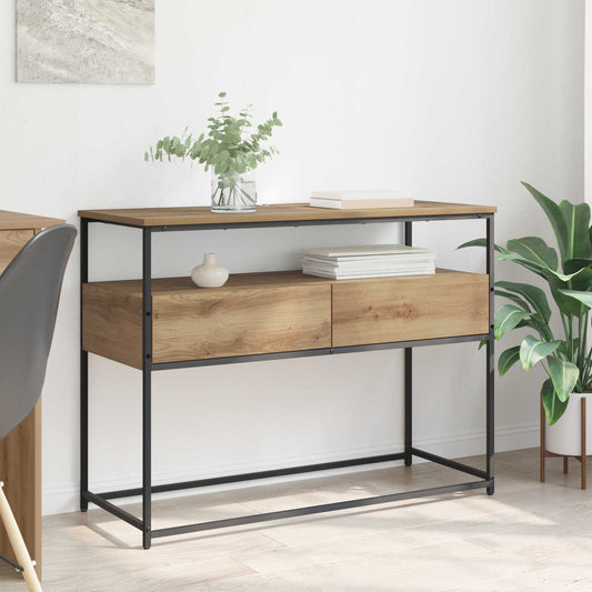 Wandtafel Artisan Eiken 100 x 40 x 75 cm Bewerkt hout is nu te koop bij PeponiXL, paradijselijk wonen!