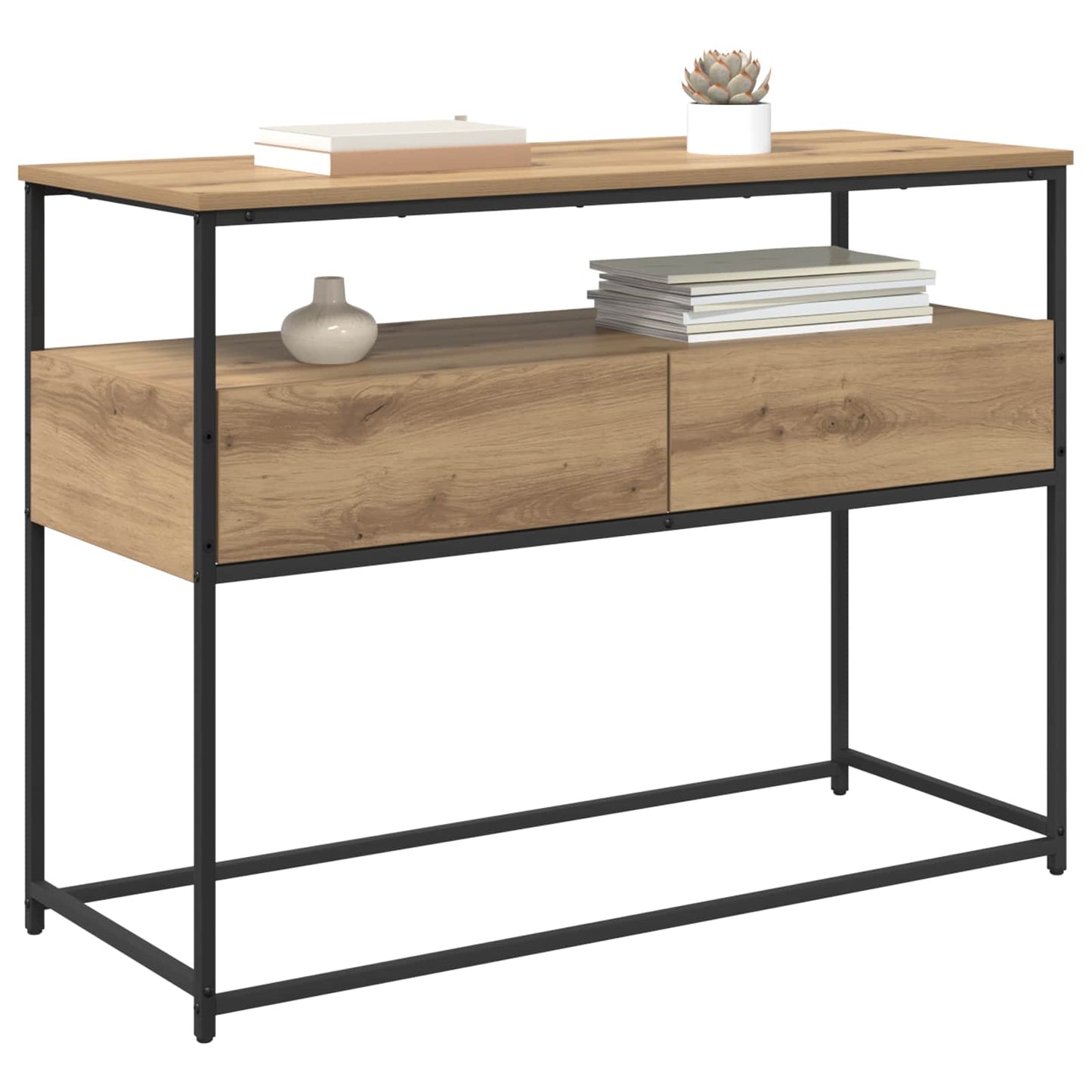 Wandtafel Artisan Eiken 100 x 40 x 75 cm Bewerkt hout is nu te koop bij PeponiXL, paradijselijk wonen!