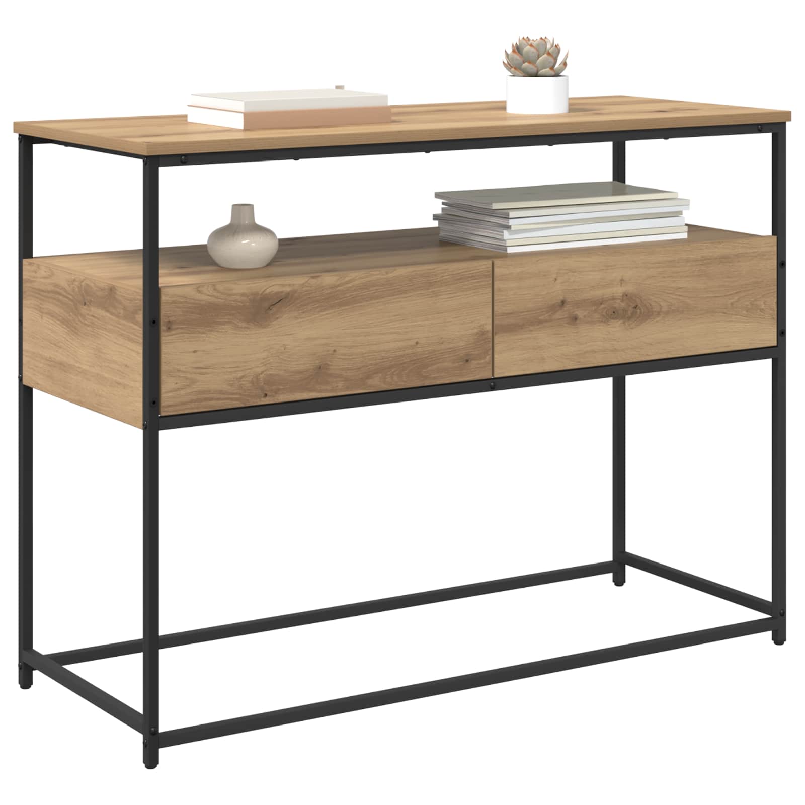 Wandtafel Artisan Eiken 100 x 40 x 75 cm Bewerkt hout is nu te koop bij PeponiXL, paradijselijk wonen!