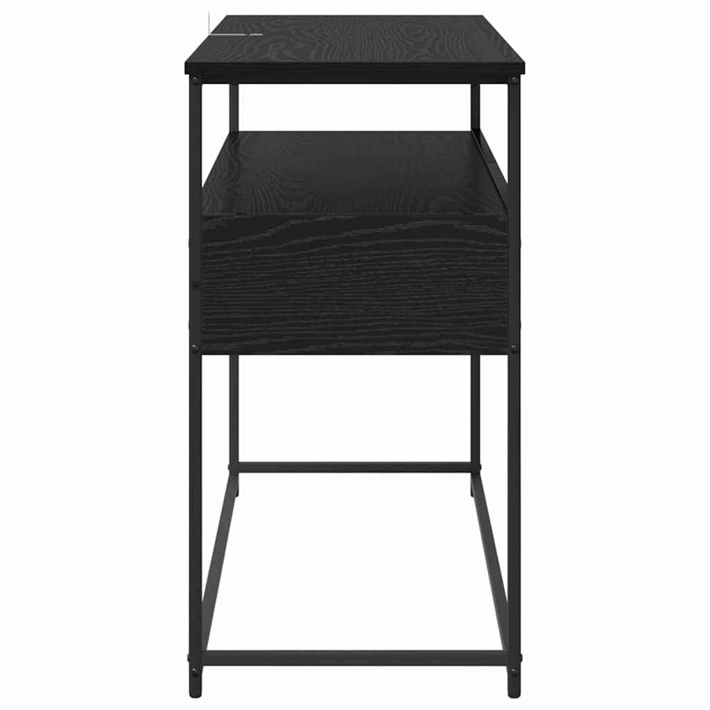 Wandtafel met lade Zwart Eiken 100 x 40 x 75 cm Bewerkt hout is nu te koop bij PeponiXL, paradijselijk wonen!