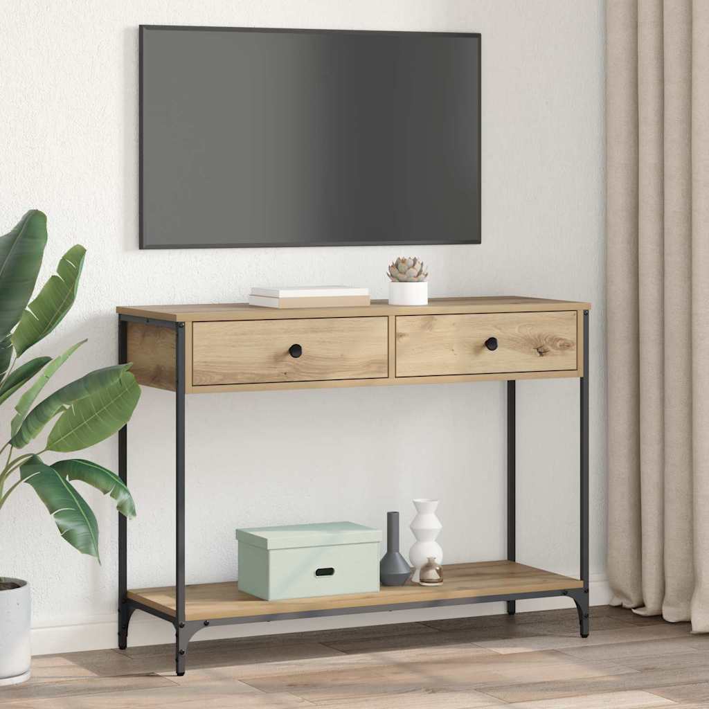 Wandtafel Artisan Eiken 100 x 34,5 x 75 cm Bewerkt hout is nu te koop bij PeponiXL, paradijselijk wonen!