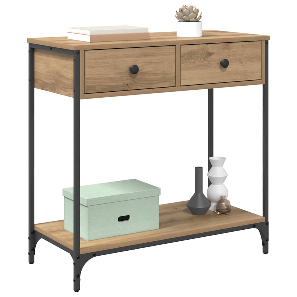 Wandtafel met lade Artisan Eiken 75 x 34,5 x 75 cm Bewerkt hout is nu te koop bij PeponiXL, paradijselijk wonen!