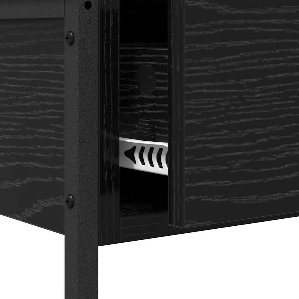 Wandtafel met lade Zwart Eiken 75 x 34,5 x 75 cm Bewerkt hout is nu te koop bij PeponiXL, paradijselijk wonen!