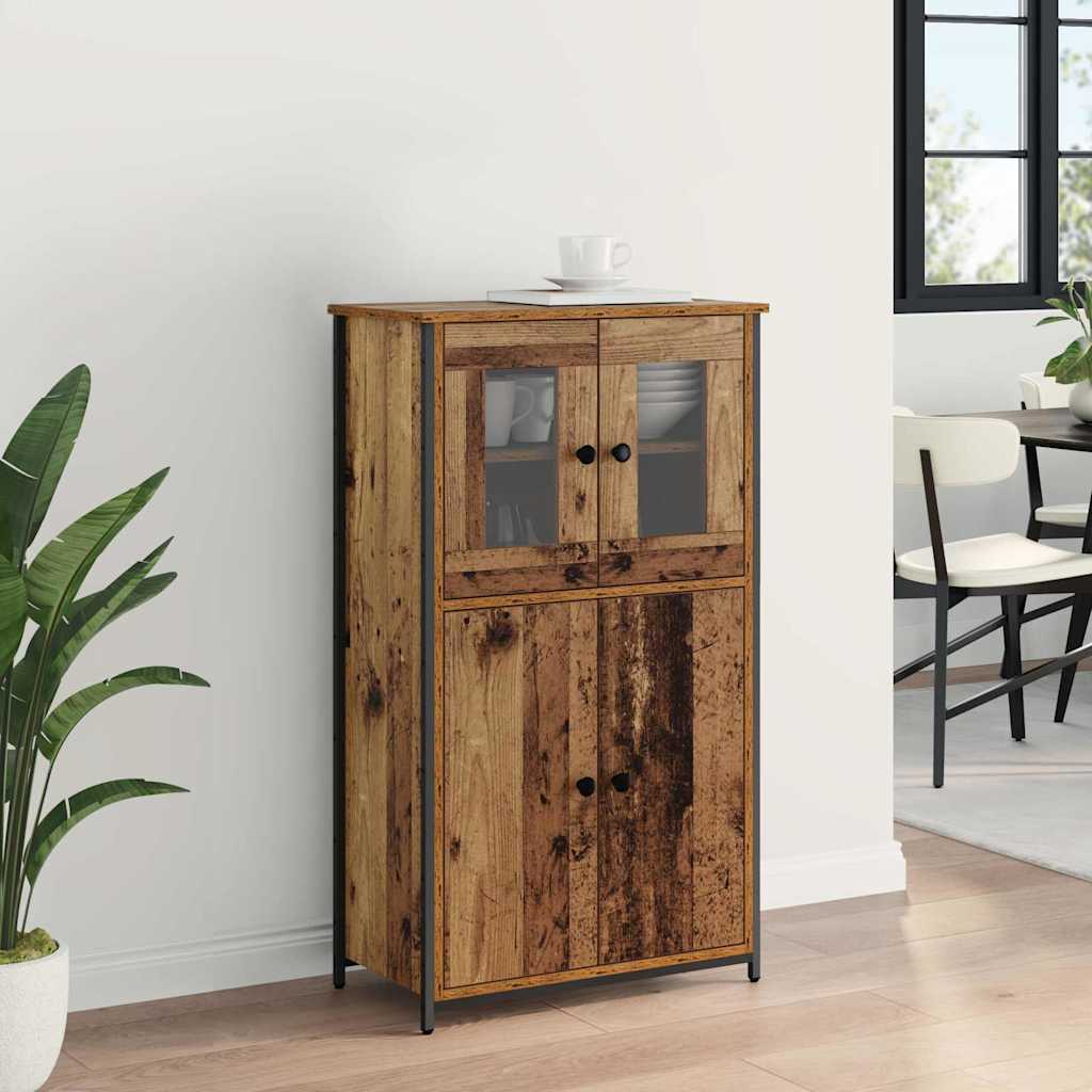 Highboard Oud Hout 62 x 32 x 106,5 cm Bewerkt hout is nu te koop bij PeponiXL, paradijselijk wonen!