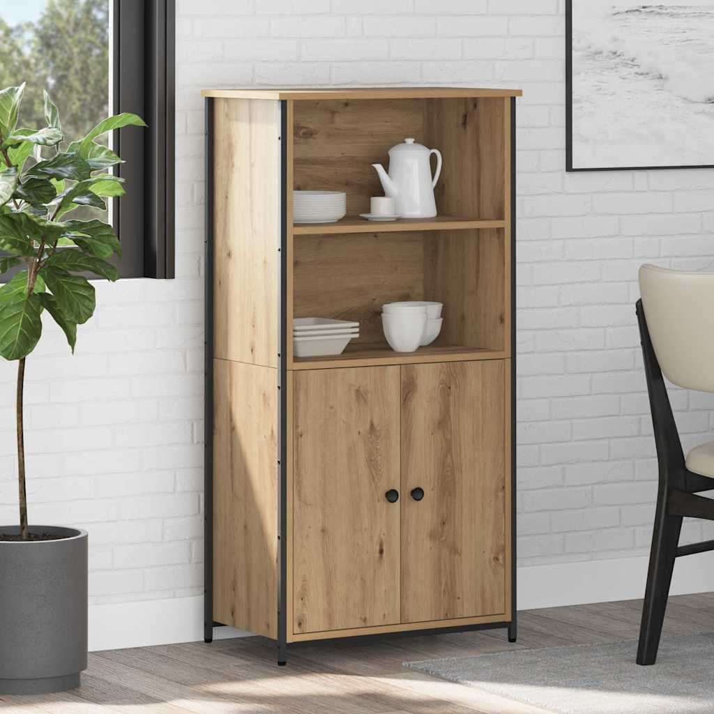 Highboard Artisan Eiken 62 x 36 x 121,5 cm Bewerkt hout is nu te koop bij PeponiXL, paradijselijk wonen!