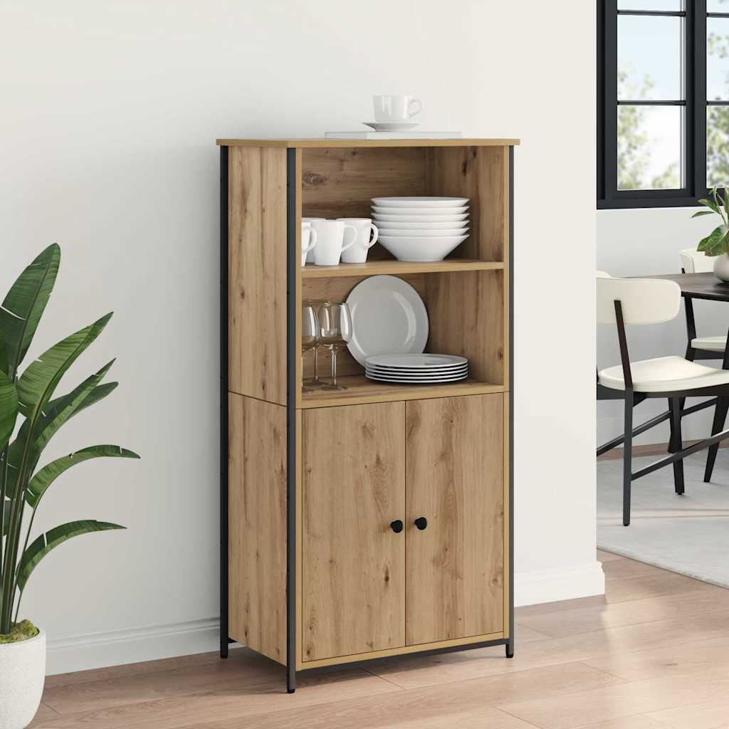 Highboard Artisan Eiken 62 x 36 x 121,5 cm Bewerkt hout is nu te koop bij PeponiXL, paradijselijk wonen!