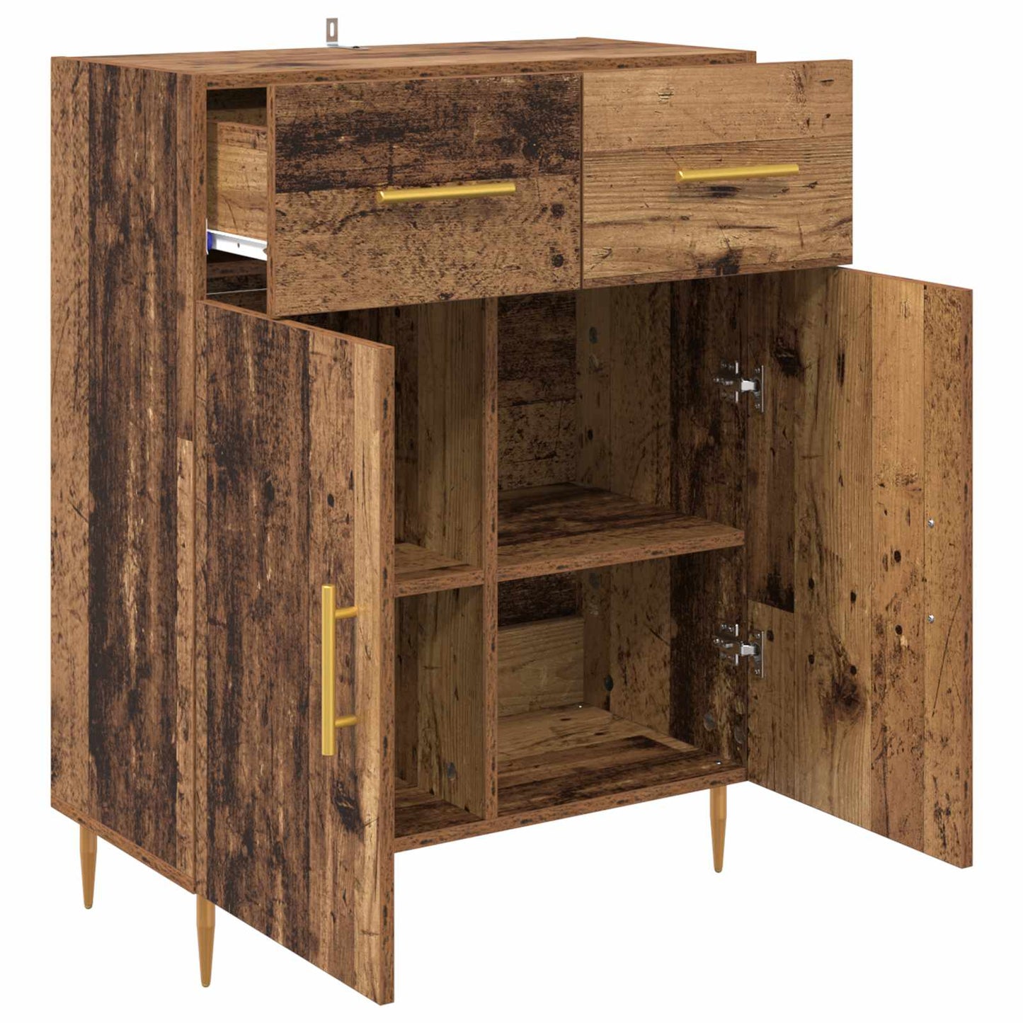 Dressoir met lade Oud Hout 69,5 x 34 x 90 cm Bewerkt hout is nu te koop bij PeponiXL, paradijselijk wonen!