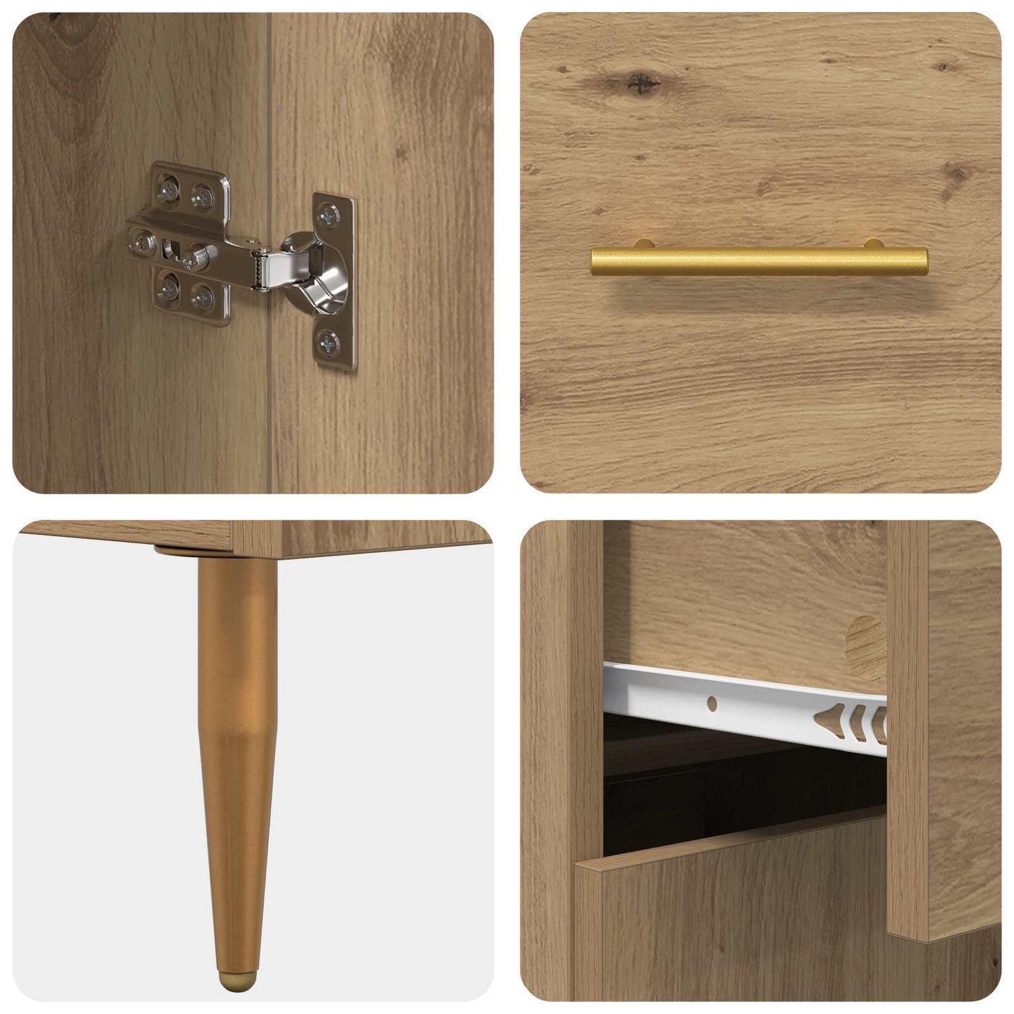 Dressoir met lade Artisan Eiken 69,5 x 34 x 90 cm Bewerkt hout is nu te koop bij PeponiXL, paradijselijk wonen!