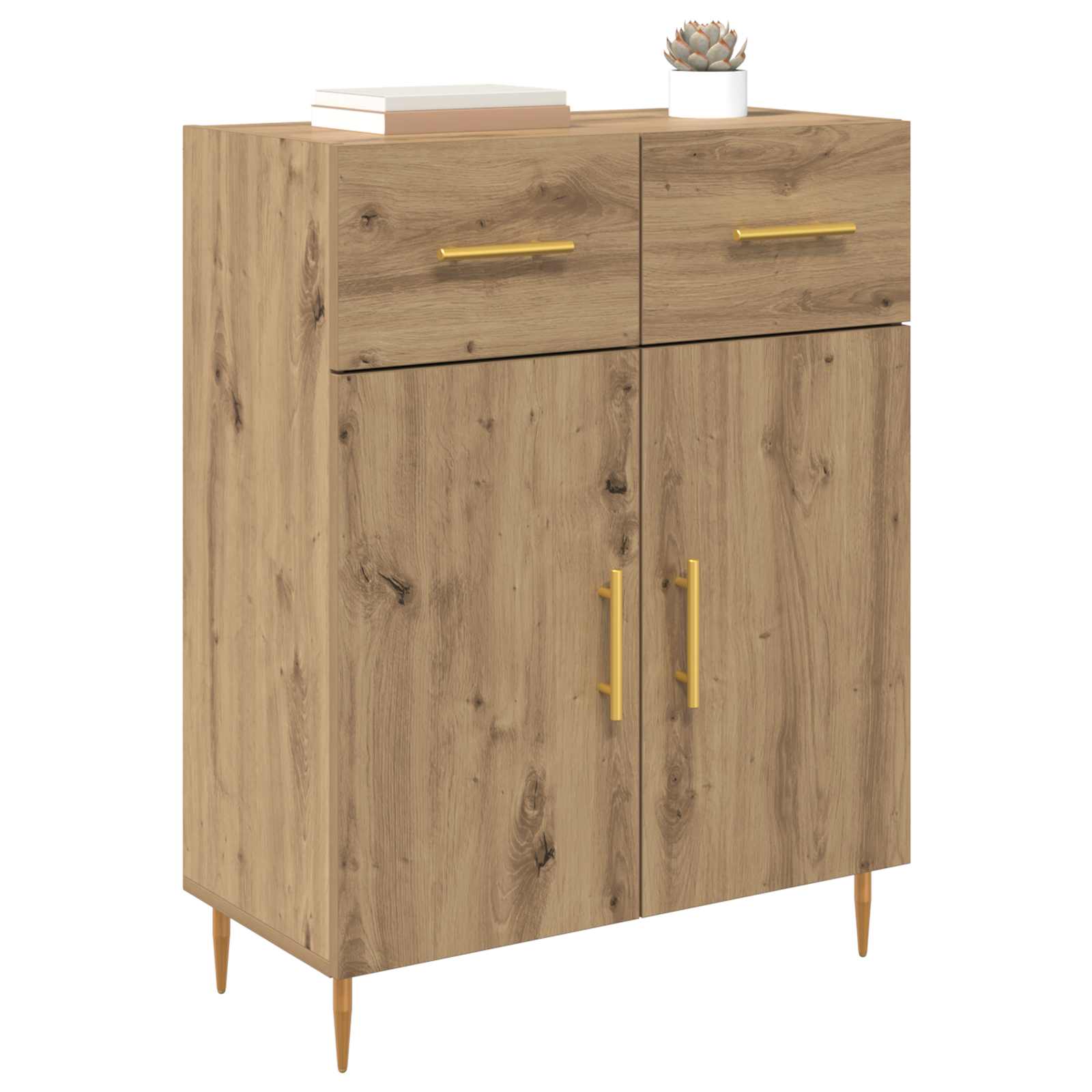 Dressoir met lade Artisan Eiken 69,5 x 34 x 90 cm Bewerkt hout is nu te koop bij PeponiXL, paradijselijk wonen!