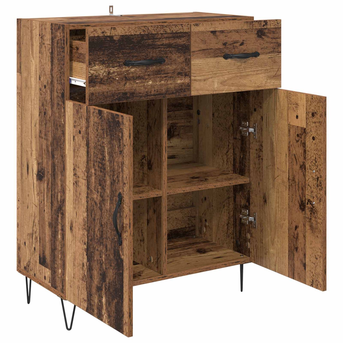 Dressoir met lade Oud Hout 69,5 x 34 x 90 cm Bewerkt hout is nu te koop bij PeponiXL, paradijselijk wonen!