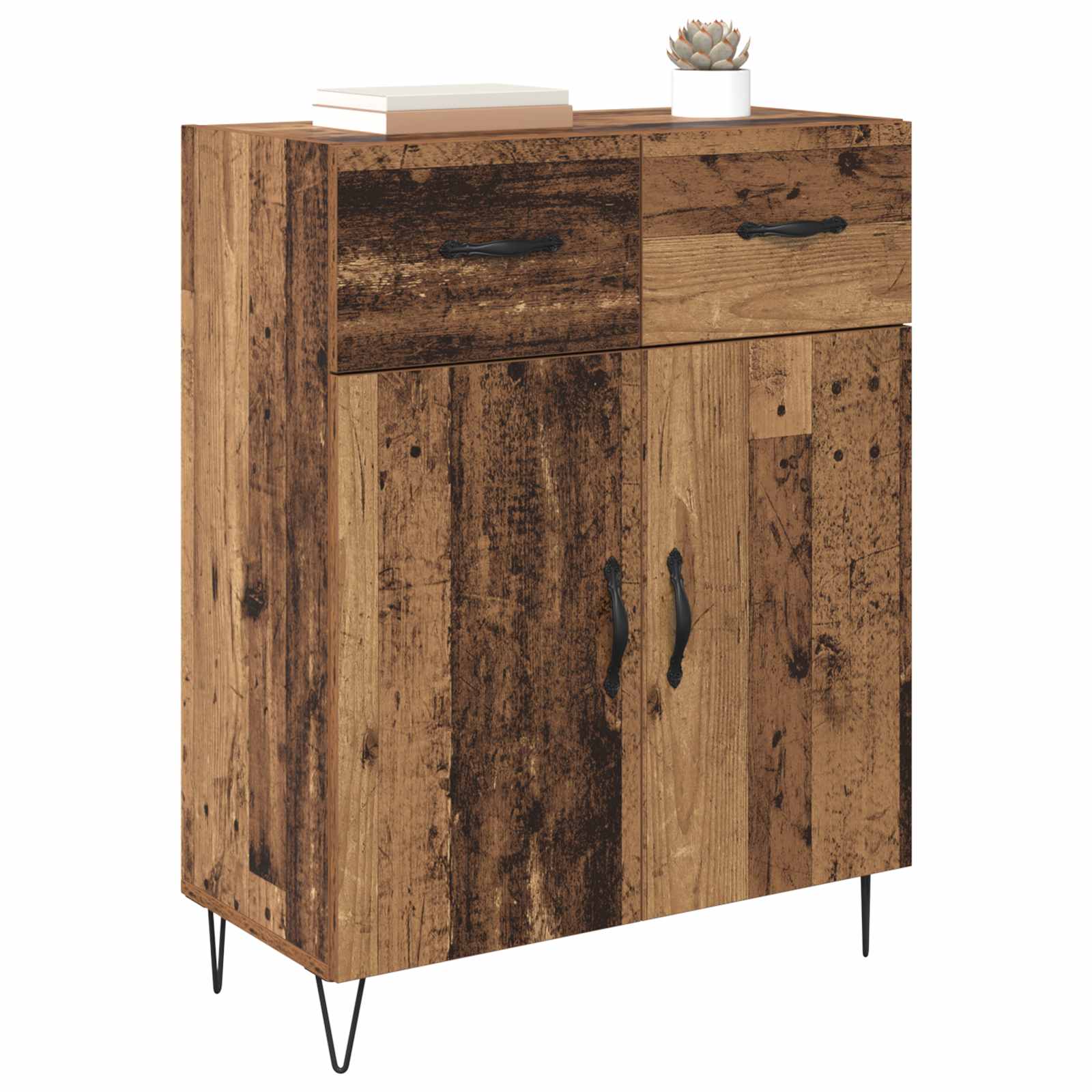 Dressoir met lade Oud Hout 69,5 x 34 x 90 cm Bewerkt hout is nu te koop bij PeponiXL, paradijselijk wonen!