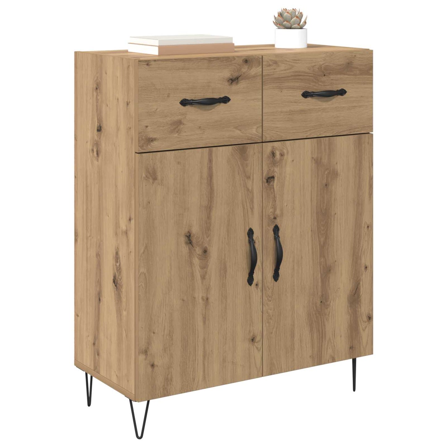 Dressoir met lade Artisan Eiken 69,5 x 34 x 90 cm Bewerkt hout is nu te koop bij PeponiXL, paradijselijk wonen!