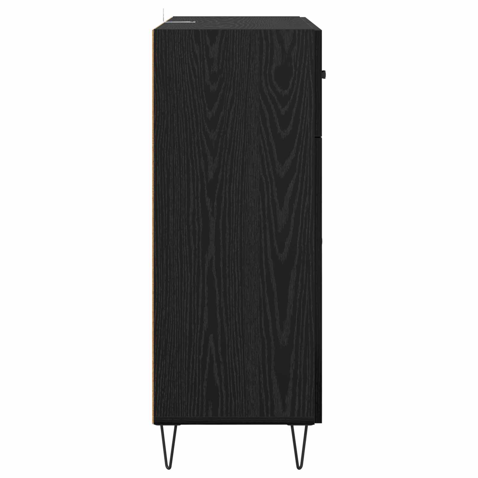 Dressoir met lade Zwart Eiken 69,5 x 34 x 90 cm Bewerkt hout is nu te koop bij PeponiXL, paradijselijk wonen!