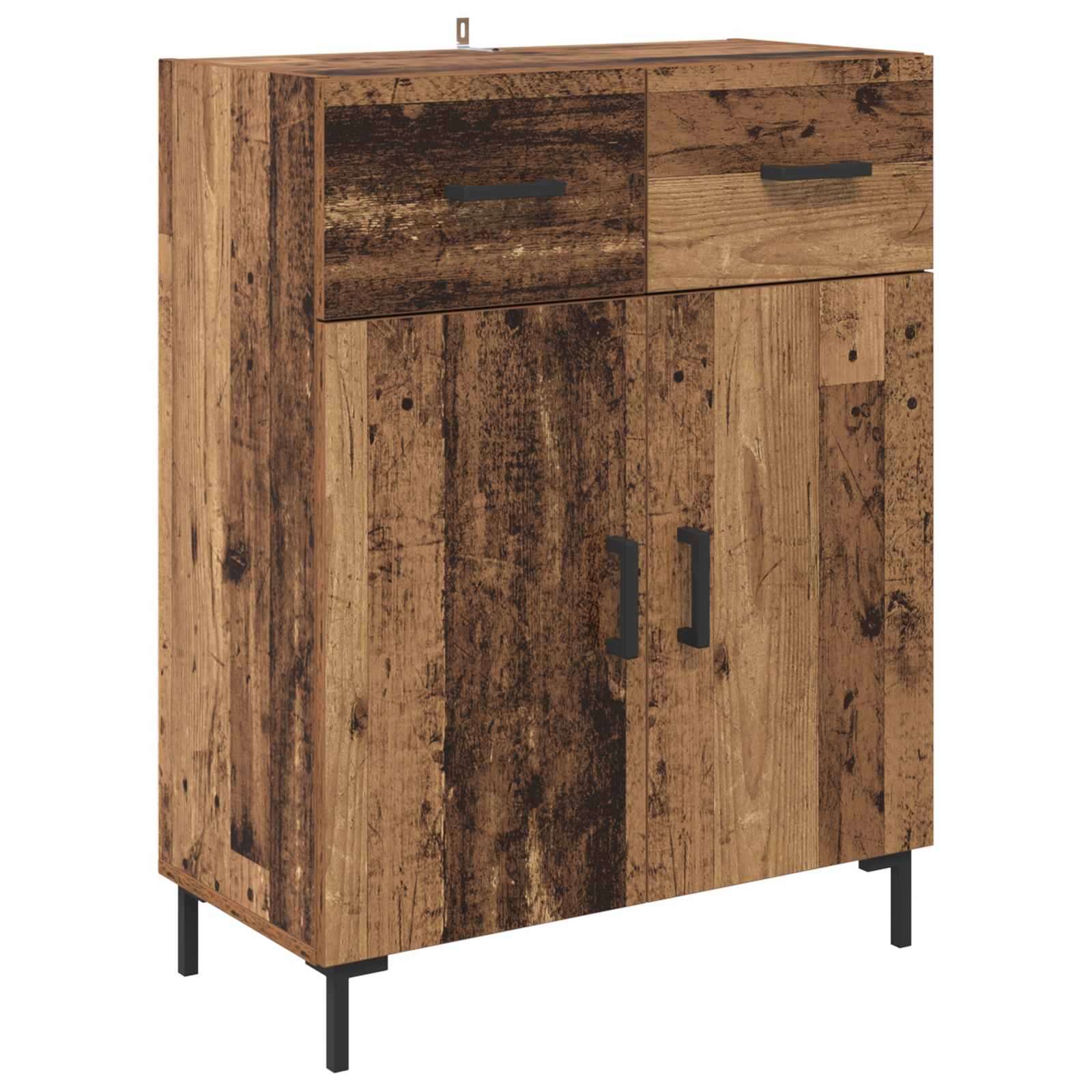 Dressoir met lade Oudhout 69,5 x 34 x 90 cm Bewerkt hout is nu te koop bij PeponiXL, paradijselijk wonen!