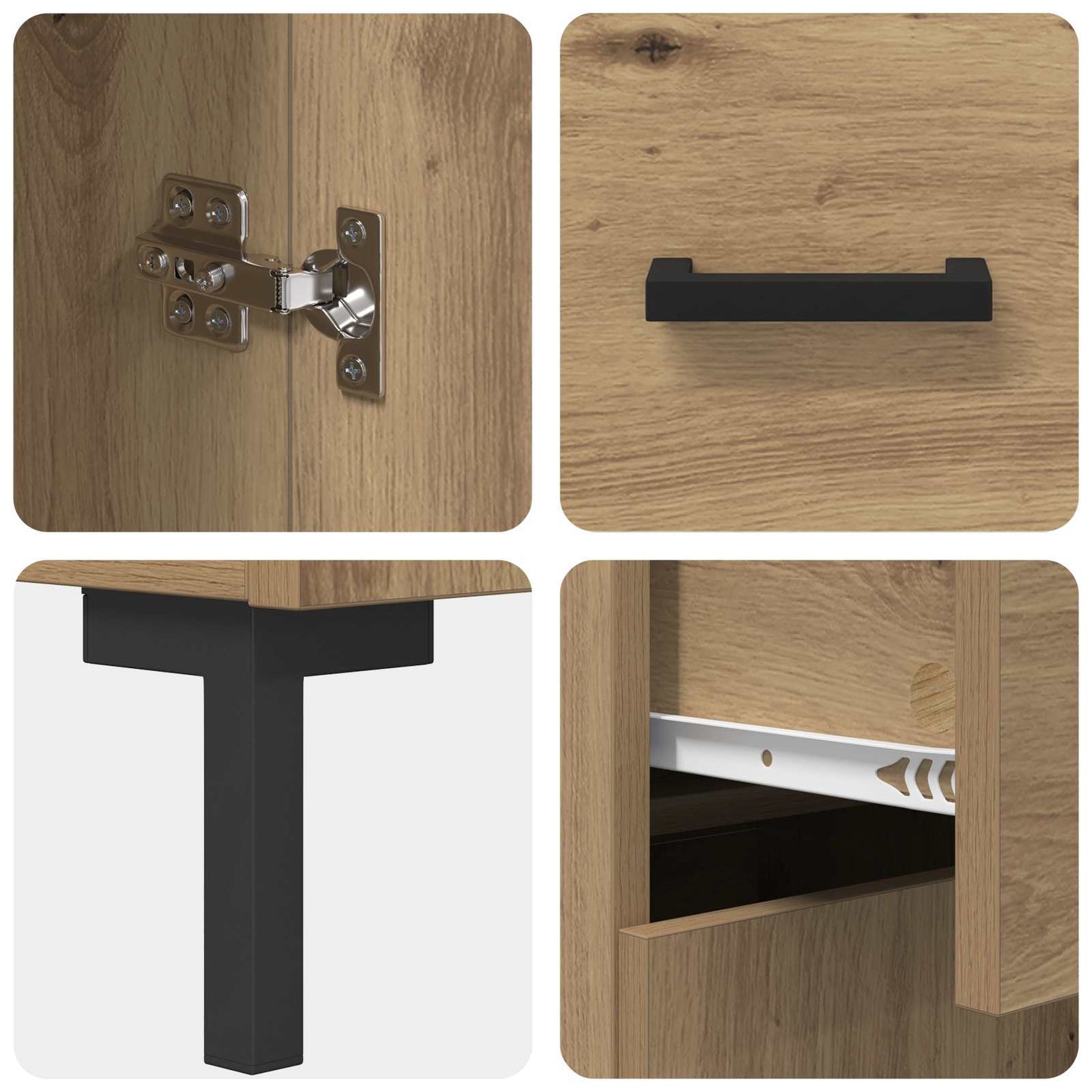 Dressoir met lade Artisan Eiken 69,5 x 34 x 90 cm Bewerkt hout is nu te koop bij PeponiXL, paradijselijk wonen!