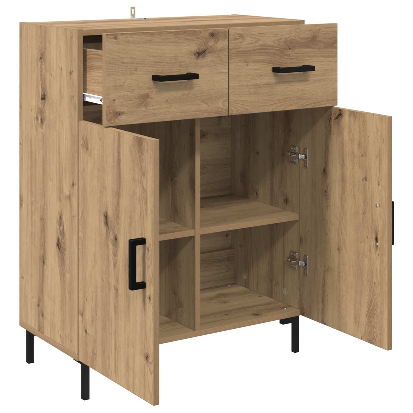 Dressoir met lade Artisan Eiken 69,5 x 34 x 90 cm Bewerkt hout is nu te koop bij PeponiXL, paradijselijk wonen!