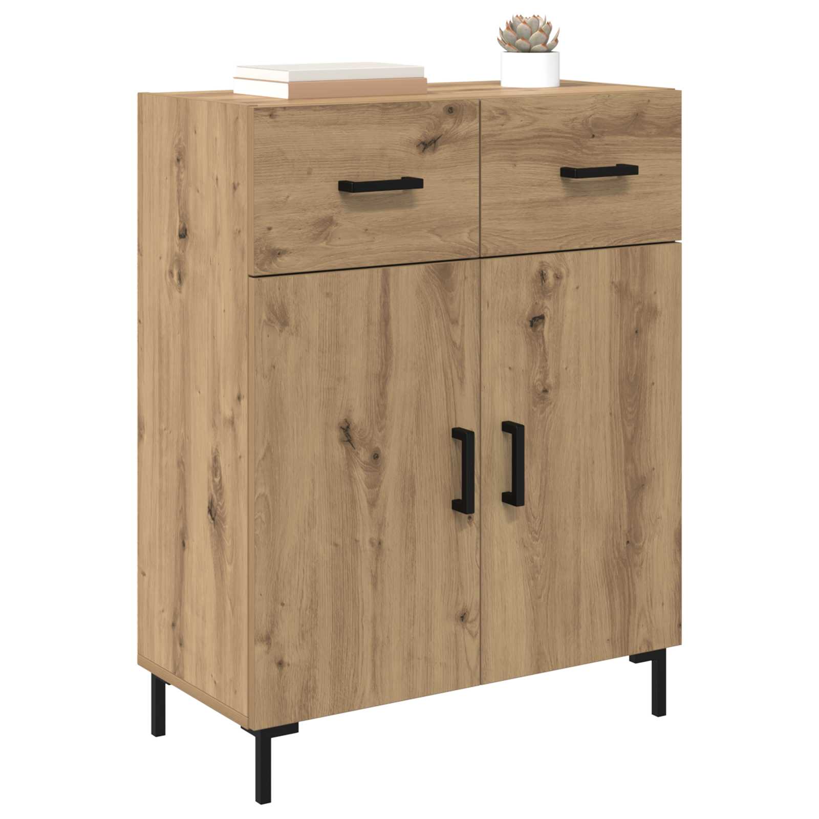 Dressoir met lade Artisan Eiken 69,5 x 34 x 90 cm Bewerkt hout is nu te koop bij PeponiXL, paradijselijk wonen!