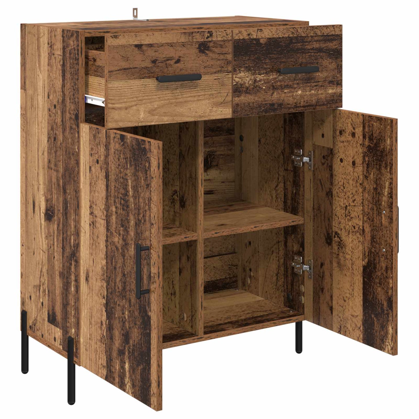 Dressoir met lade Oud Hout 69,5 x 34 x 90 cm Bewerkt hout is nu te koop bij PeponiXL, paradijselijk wonen!