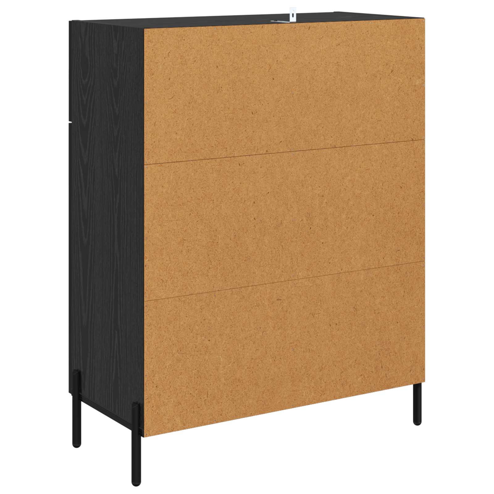 Dressoir met lade Zwart Eiken 69,5 x 34 x 90 cm Bewerkt hout is nu te koop bij PeponiXL, paradijselijk wonen!