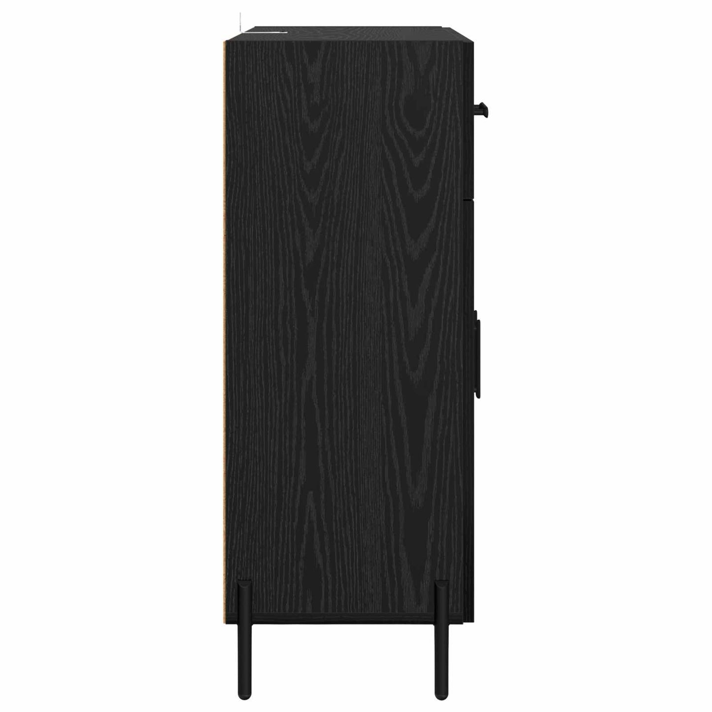 Dressoir met lade Zwart Eiken 69,5 x 34 x 90 cm Bewerkt hout is nu te koop bij PeponiXL, paradijselijk wonen!